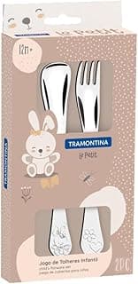 Tramontina 66973015 Jogo de Talheres Infantil Aço Inox com 2 Peças, Prata