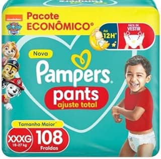 Fralda Pampers Pants Ajuste Total Tamanho XXXG,108 Unidades