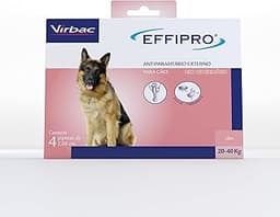 Virbac Effipro Antipulgas e Carrapatos para Cães de 20 kg a 40 kg com 4 Pipetas