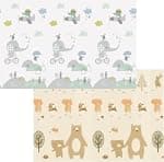 Shaolong Baby Tapete de Atividades Infantil 8MM Tatame Portátil dos Bebês e Crianças, Dupla Face, Dobrável, Macio, Gigante - Fácil de Guardar (Urso)