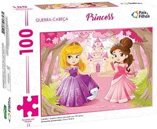 Pais & Filhos | Quebra-Cabeça Infantil Princess 100 Peças | Educativo, Seguro e Divertido | Estimula Coordenação, Concentração e Imaginação