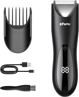 ENSSU Aparador De Pelos Corporais Para Homens - Máquina de Barbear com Lâmina Segura, Carregamento Rápido Barbeador Elétrico Para Testículos, Peito e Pelos Pubianos