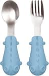 Buba Kit Talheres Cabo Em Silicone Azul