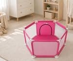 Cercadinho Infantil Hexagonal Desmontável Para Bebês Chiqueirinho Eloria (Rosa)