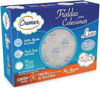 Cremer Fralda Luxo Estampa Masculina Pc Com 5 Unidades (Embalagem Pode Variar)