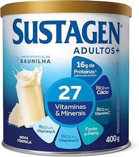 Sustagen N&E Complemento Alimentar Sustagen Adultos+ Sabor Baunilha - Lata 400G