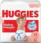 Fralda Descartável Huggies Máxima Proteção Tamanho G 32 unidades – Nova fralda Supreme Care aberta com tecnologia Xtra-Flex, canais em X que se adaptam aos movimentos e máxima proteção sem fralda caída (embalagem pode variar)
