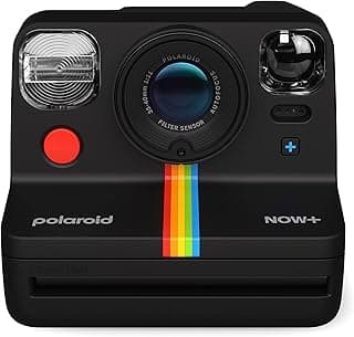 Polaroid Now+ Câmera controlada por aplicativo de filme instantâneo tipo I de 2ª geração conectada por Bluetooth - preta (9076)