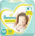 Fraldas Descartáveis Pampers Premium Care Recém-Nascido RN 36 Un