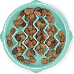 Tigela Outward Hound Fun Feeder, para alimentação lenta, pequeno, Mint