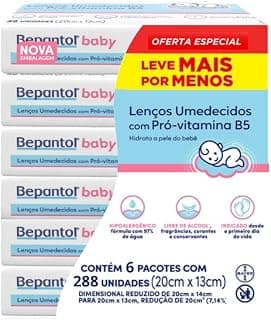 Bepantol Baby Lenço Umedecido Hipoalergênico, 288 Unidades
